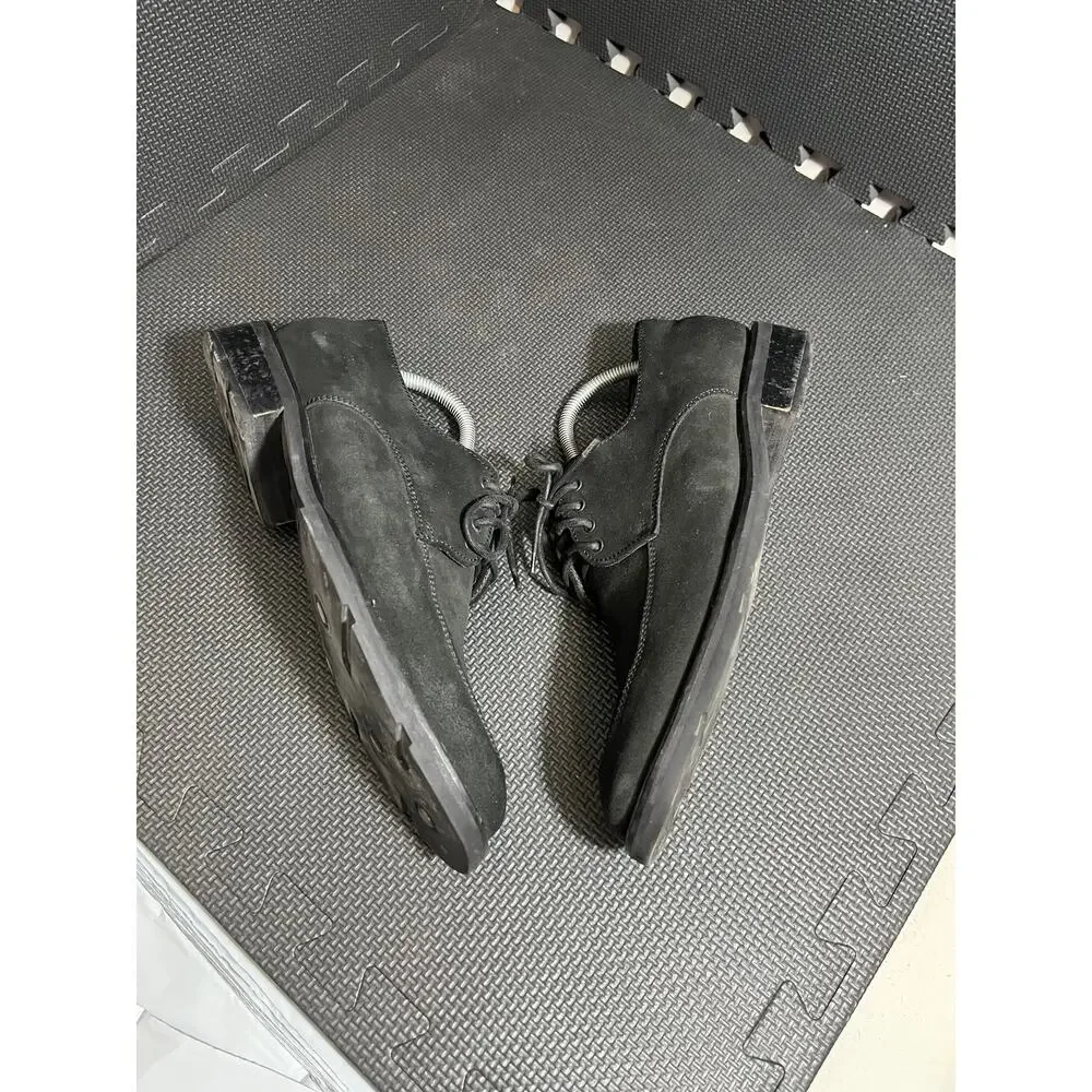 Men's To Boot New York Oxfords Dress Shoes Size 8.5 Black Suede‎ Apron Toe